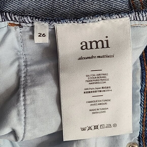AMI Paris alexandre mattiussi Denim MiDi Designer Skirt - Picture 14 of 15